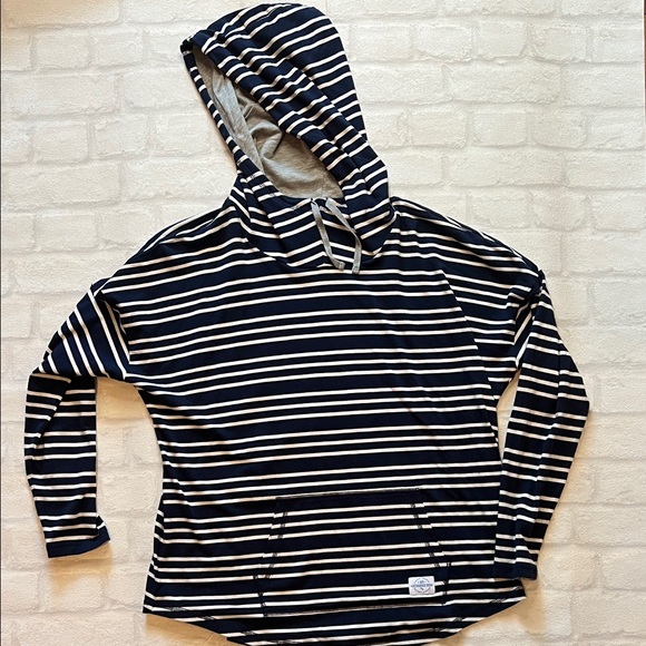 Southern Tide Tops - Southern Tide Striped Navy and White Hoodie- Medium